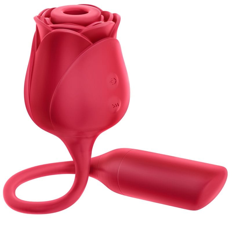 Erocome - Coronaborealis Rose Vibrating Sucking Clit Massager (Red) - Clit Massager (Vibration) Rechargeable Durio.sg