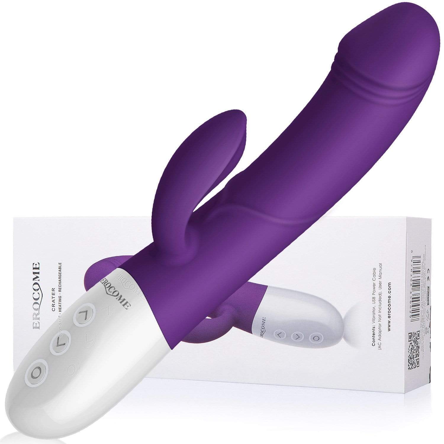 Erocome - Crater Rabbit Vibrator (Purple) - Rabbit Dildo (Vibration) Rechargeable Durio.sg