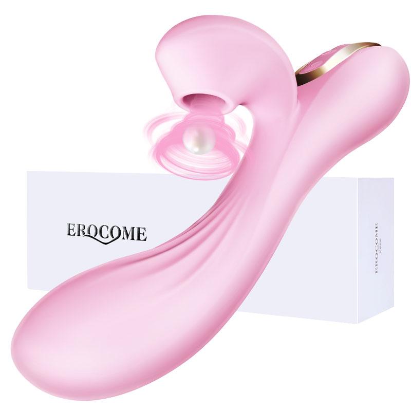 Erocome - Delphinus Vibrating Sucking Rabbit Vibrator (Pink) - Rabbit Dildo (Vibration) Rechargeable Durio.sg