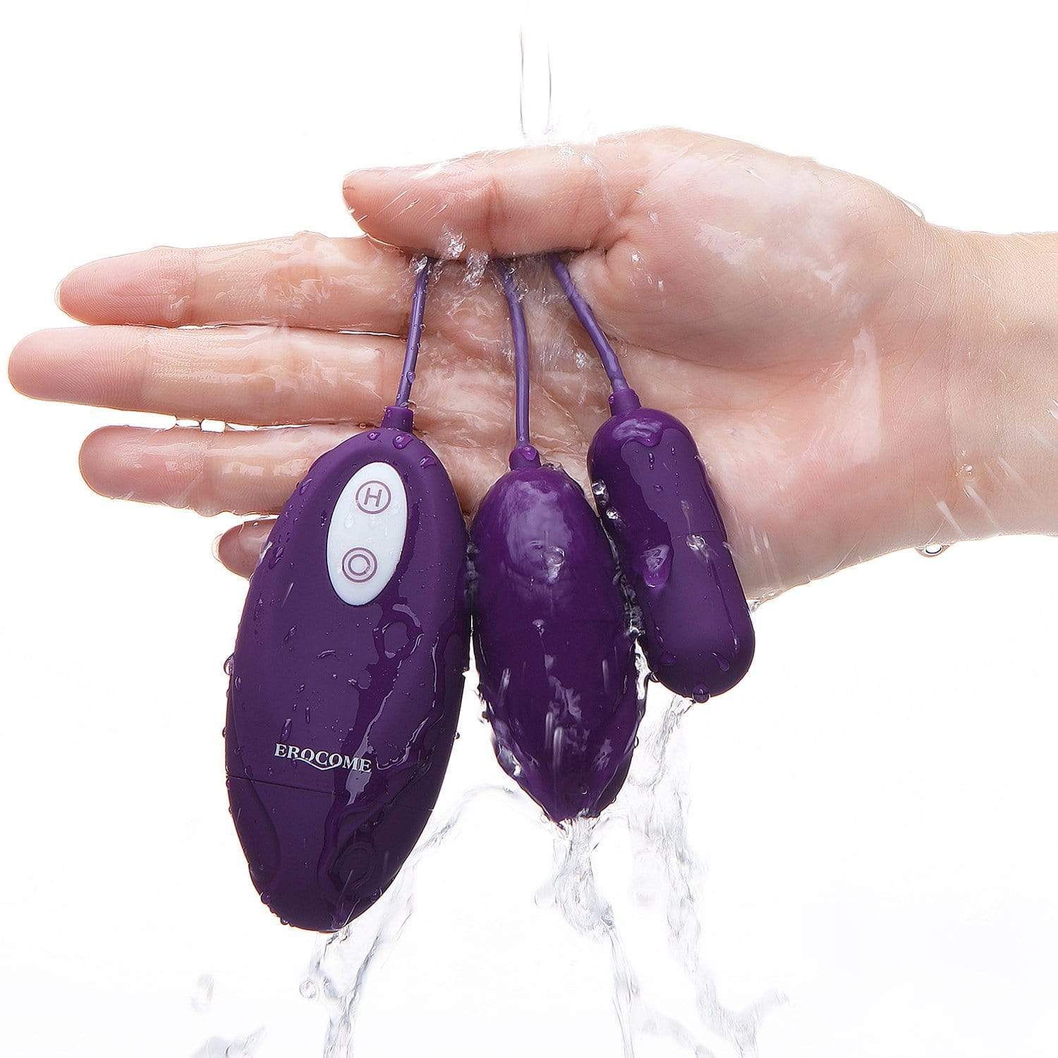 Erocome - Lyra Duo Remote Control Egg Vibrator (Purple) - Wireless Remote Control Egg (Vibration) Non Rechargeable Durio.sg
