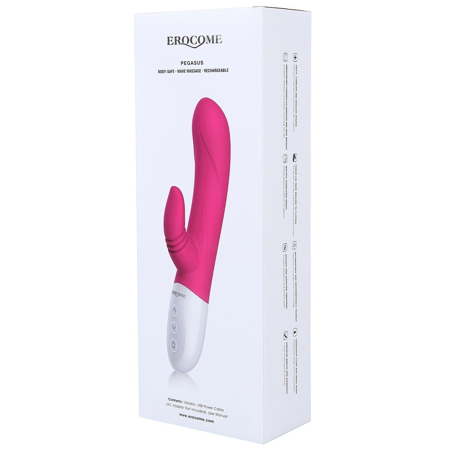 Erocome - Pegasus Rabbit Vibrator (Cerise) - Rabbit Dildo (Vibration) Rechargeable Durio.sg