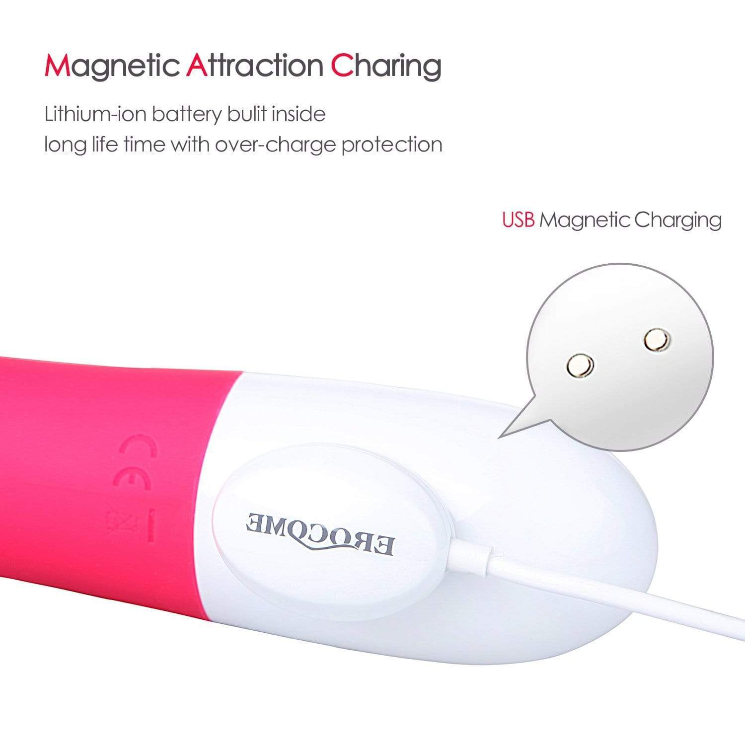 Erocome - Pegasus Rabbit Vibrator (Cerise) - Rabbit Dildo (Vibration) Rechargeable Durio.sg