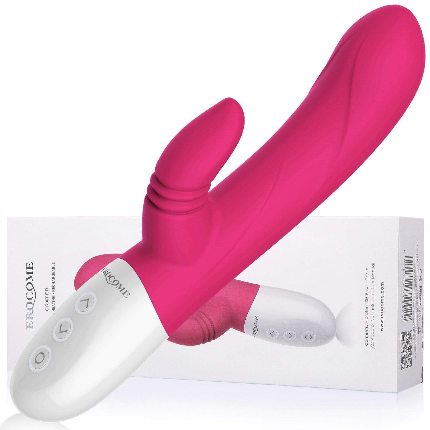 Erocome - Pegasus Rabbit Vibrator (Cerise) - Rabbit Dildo (Vibration) Rechargeable Durio.sg