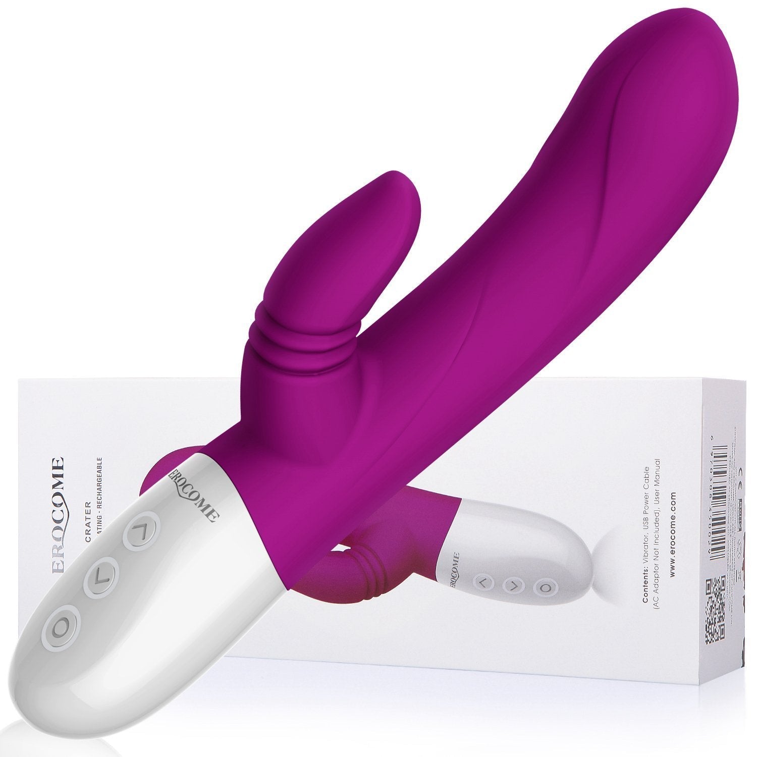 Erocome - Pegasus Rabbit Vibrator (Deep Rose) - Rabbit Dildo (Vibration) Rechargeable Durio.sg