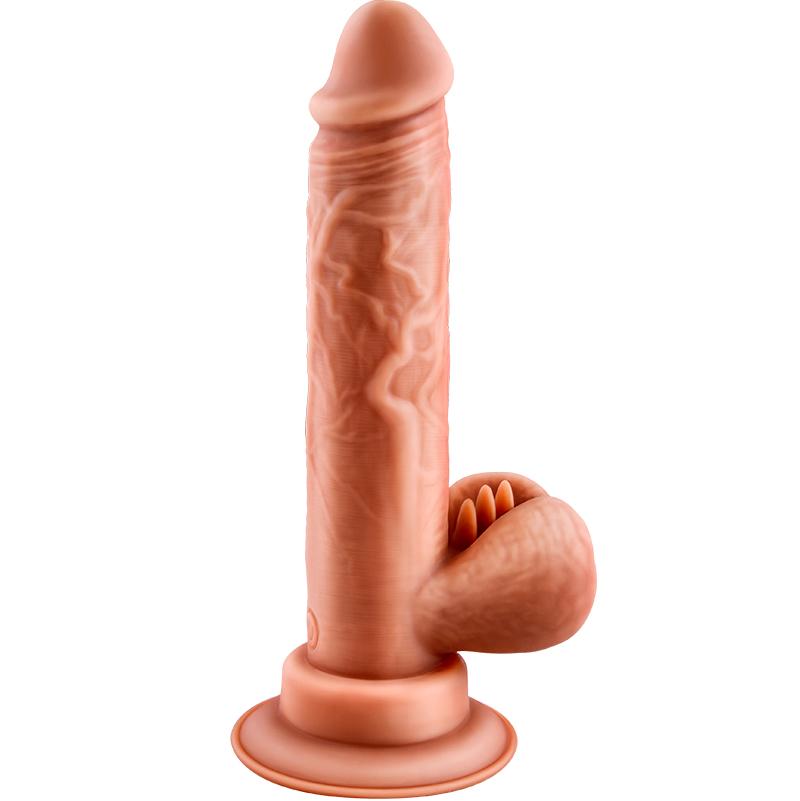 Erocome - Scorpio Thrusting Realistic Dildo Vibrator (Beige) - Realistic Dildo with suction cup (Vibration) Rechargeable Durio.sg