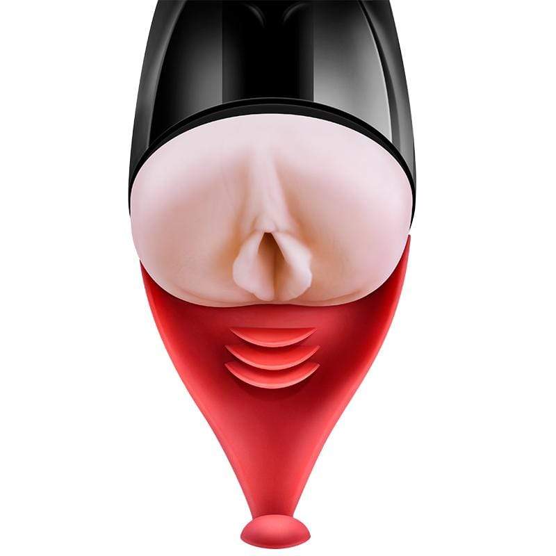 Erocome - Taurus New Vibrating Masturbator with Tongue Prostate Stimulator (Black) - Masturbator Vagina (Vibration) Rechargeable Durio.sg