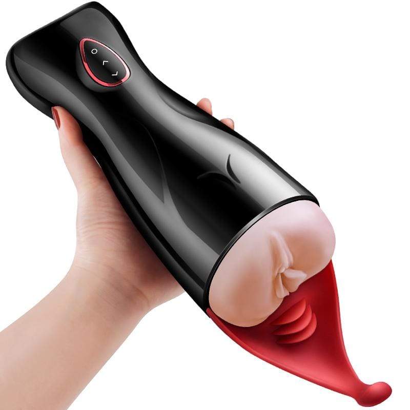Erocome - Taurus New Vibrating Masturbator with Tongue Prostate Stimulator (Black) - Masturbator Vagina (Vibration) Rechargeable Durio.sg