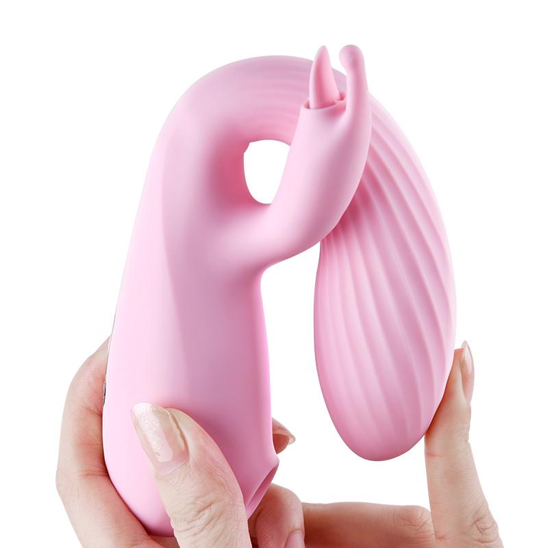 Erocome - Triangullum Vibraing Sucking Licking Rabbit Vibrator (Pink) - Clit Massager (Vibration) Rechargeable Durio.sg