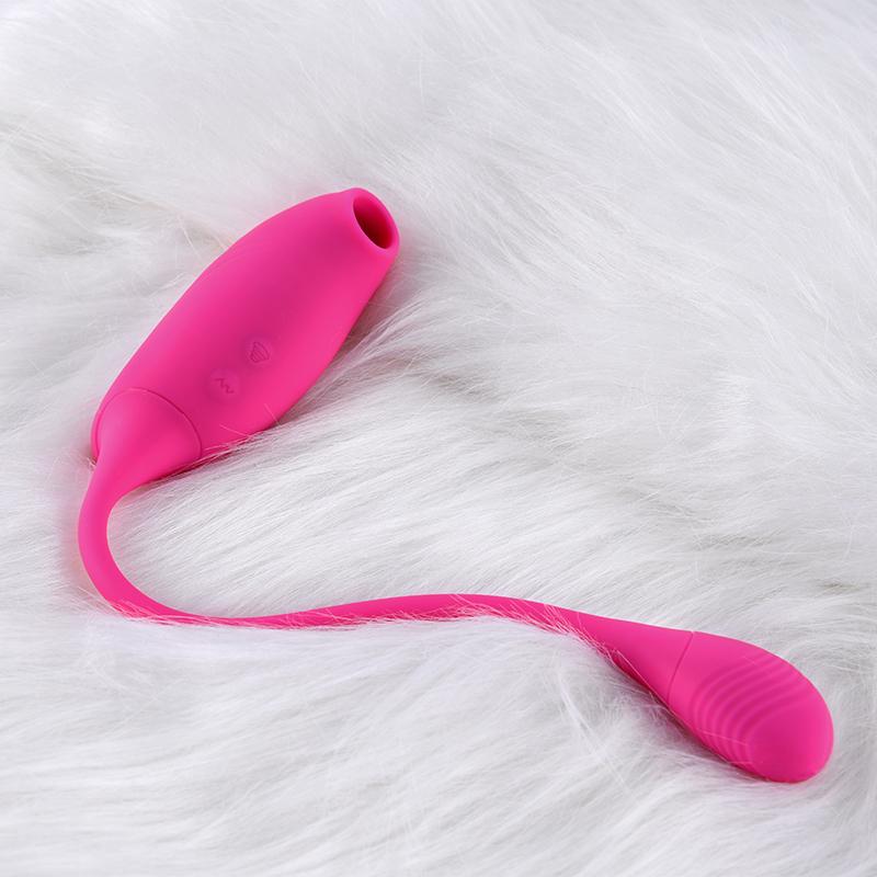 Erocome - Tucana Dual Clitoral Air Stimulator with Bullet (Deep Rose) - Clit Massager (Vibration) Rechargeable Durio.sg
