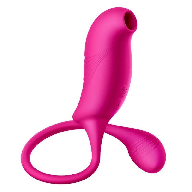 Erocome - Tucana Dual Clitoral Air Stimulator with Bullet (Deep Rose) - Clit Massager (Vibration) Rechargeable Durio.sg