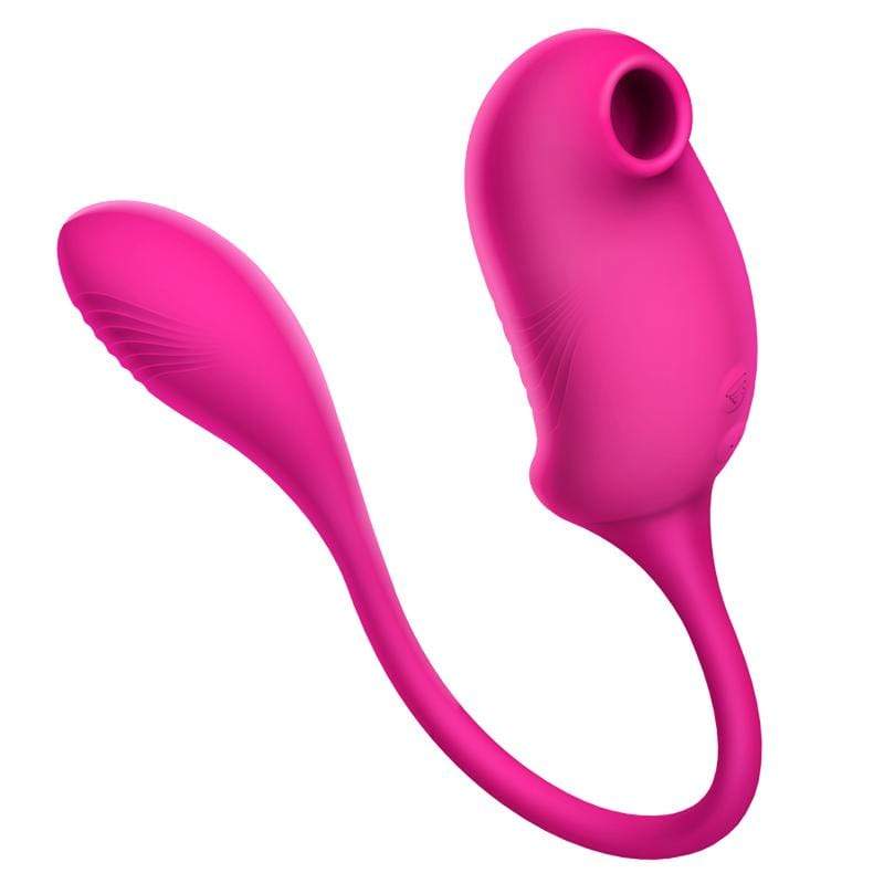 Erocome - Tucana Dual Clitoral Air Stimulator with Bullet (Deep Rose) - Clit Massager (Vibration) Rechargeable Durio.sg