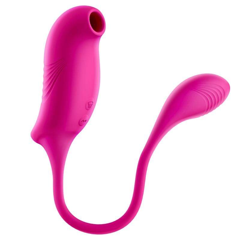 Erocome - Tucana Dual Clitoral Air Stimulator with Bullet (Deep Rose) - Clit Massager (Vibration) Rechargeable Durio.sg