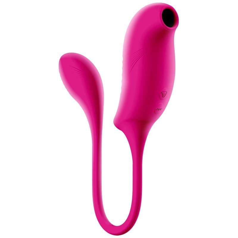 Erocome - Tucana Dual Clitoral Air Stimulator with Bullet (Deep Rose) - Clit Massager (Vibration) Rechargeable Durio.sg