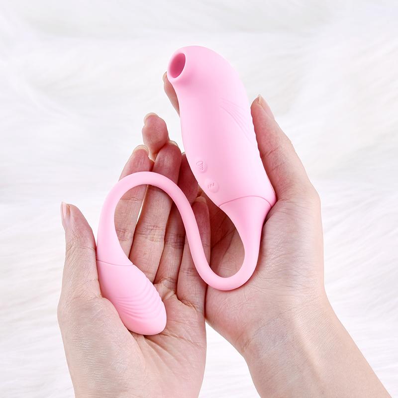 Erocome - Tucana Dual Clitoral Air Stimulator with Bullet (Pink) - Clit Massager (Vibration) Rechargeable Durio.sg