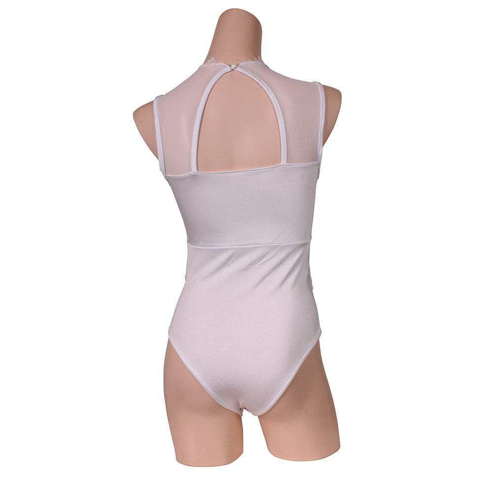 Erox - Pure White Lace Leotard Adult Costume (White) - Bodysuits Durio.sg
