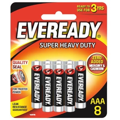 Eveready - Super Heavy Duty M1212 Battery Pack of 8 AAA - Battery Durio.sg