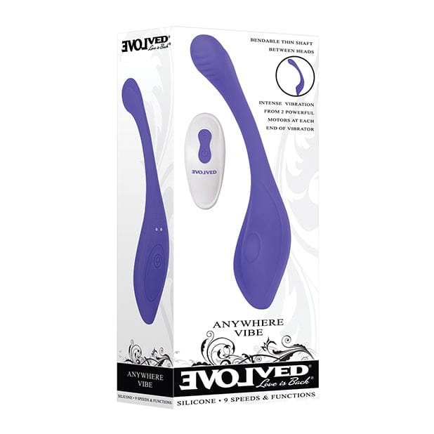 Evolved - Anywhere Vibe Remote Control Flexible Vibrator (Blue) - Non Realistic Dildo w/o suction cup (Vibration) Rechargeable Durio.sg