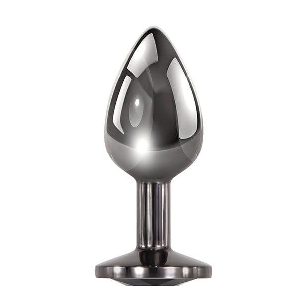 Evolved - Black Gem Metal Anal Plug Small (Silver) - Metal Anal Plug (Non Vibration) Durio.sg