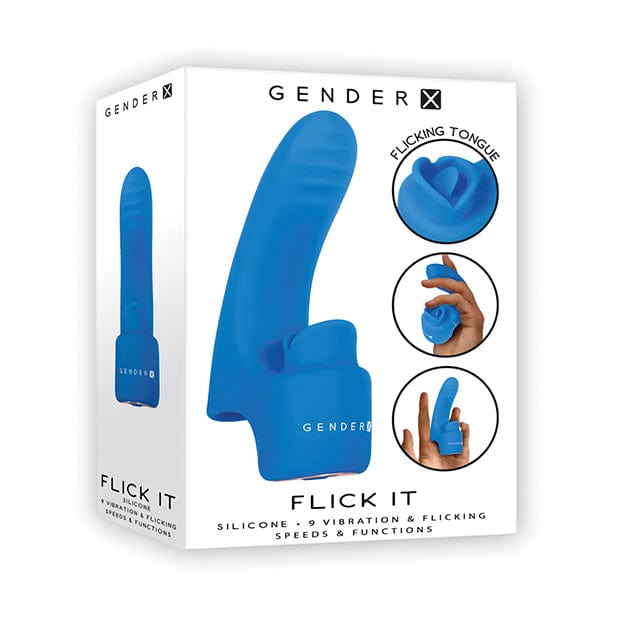 Evolved - Gender X Flick It Finger Vibrator Clit Massager (Blue) - Clit Massager (Vibration) Rechargeable Durio.sg