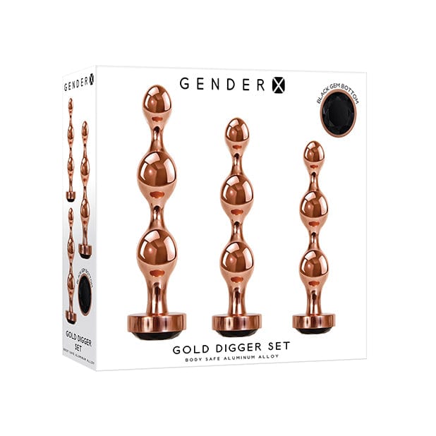 Evolved - Gender X Gold Digger Anal Set (Rose Gold/Black) - Anal Kit (Non Vibration) Durio.sg