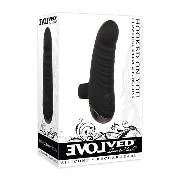 Evolved - Hooked on You Curved Finger Bullet Vibrator (Black) - Clit Massager (Vibration) Rechargeable Durio.sg