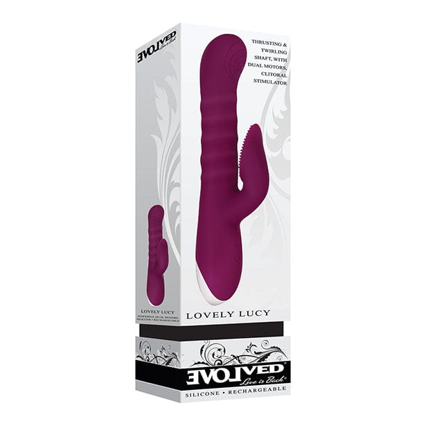 Evolved - Lovely Lucy Thrusting Spinning Rabbit Vibrator (Purple) - Rabbit Dildo (Vibration) Rechargeable Durio.sg