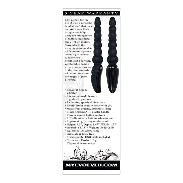 Evolved - Magic Stick Beaded Vibrator Anal Beads (Black) - Anal Beads (Vibration) Rechargeable Durio.sg