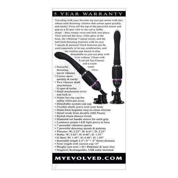 Evolved - Thrust and Go Sex Machine (Black) - G Spot Dildo (Vibration) Rechargeable Durio.sg