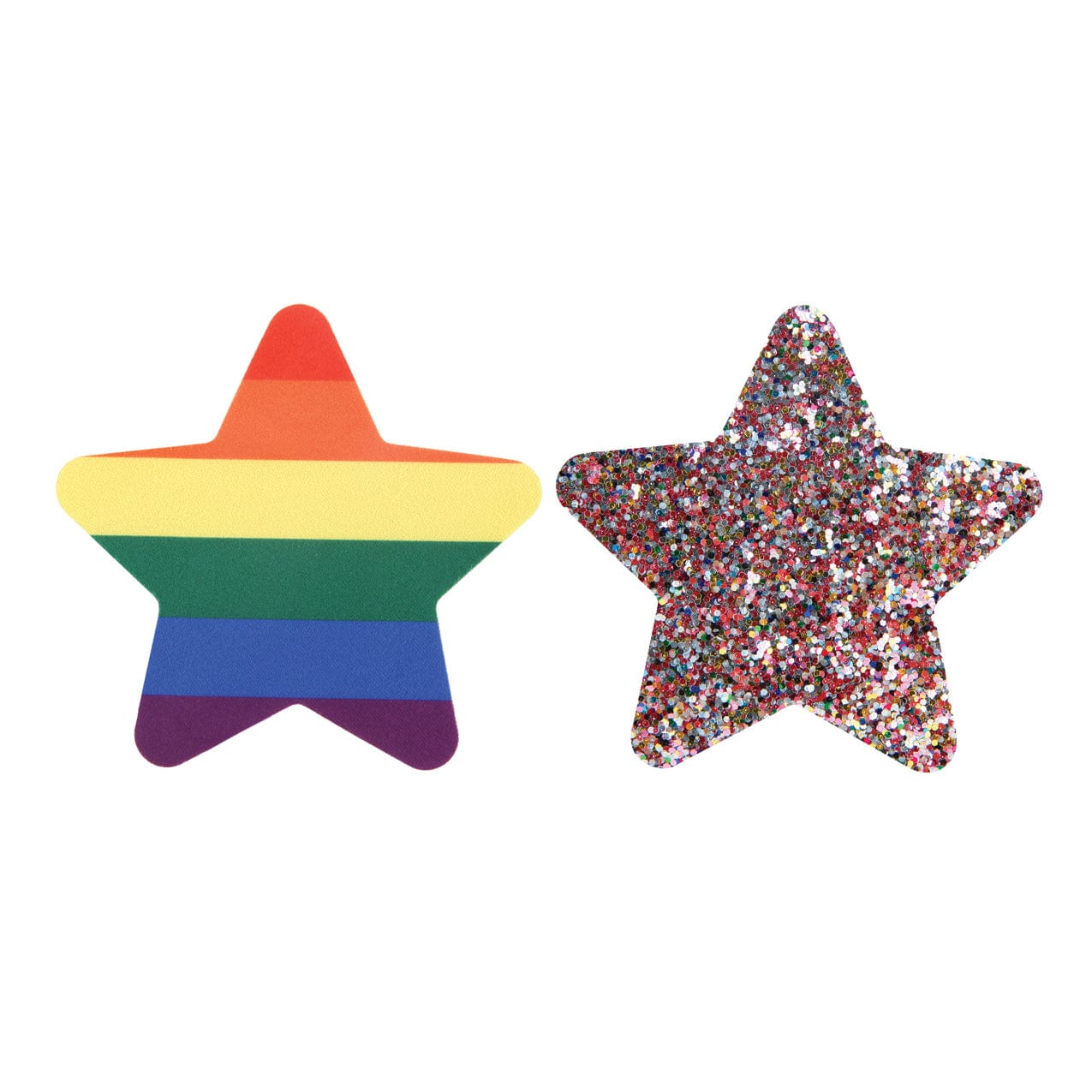 Eye Candy - Peekaboos Pride Rainbow Glitter Stars Pasties Nipple Covers Pack of 2 (Rainbow) - Nipple Covers Durio.sg
