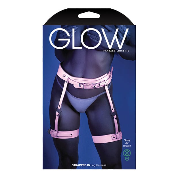 Fantasy Lingerie - Glow Strapped In Glow in the Dark Leg Harness O/S (Light Pink) - BDSM (Others) Durio.sg