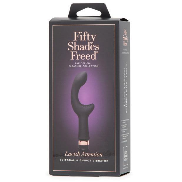 Fifty Shades Freed - Lavish Attention Rechargeable Clitoral & G-Spot Vibrator (Grey) - Rabbit Dildo (Vibration) Rechargeable Durio.sg