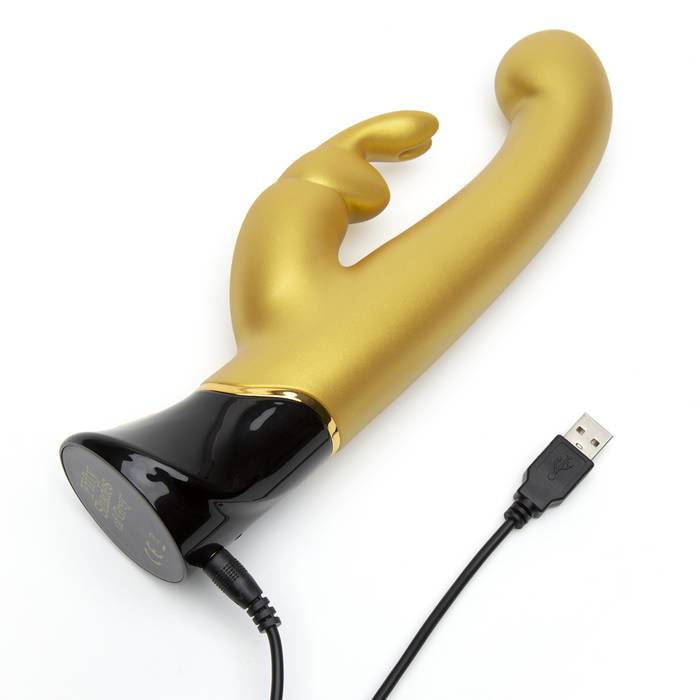 Fifty Shades of Grey - Greedy Girl 10 Year Anniversary Gold Rabbit Vibrator Special Edition (Gold) - Rabbit Dildo (Vibration) Rechargeable Durio.sg