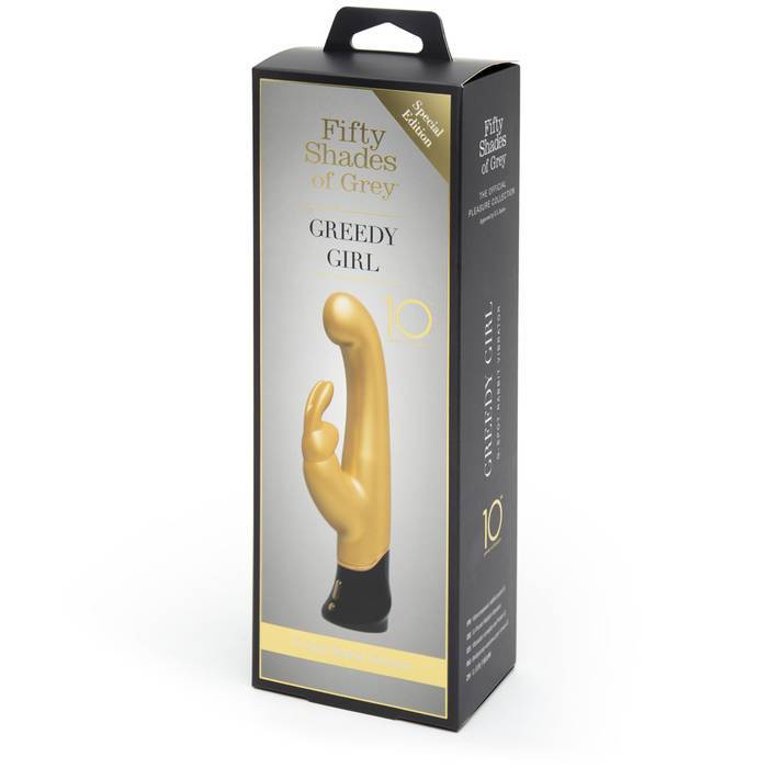 Fifty Shades of Grey - Greedy Girl 10 Year Anniversary Gold Rabbit Vibrator Special Edition (Gold) - Rabbit Dildo (Vibration) Rechargeable Durio.sg