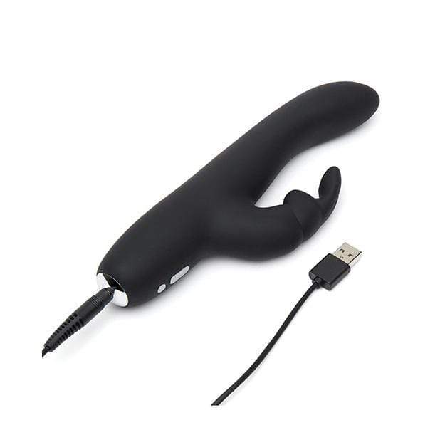 Fifty Shades of Grey - Greedy Girl Rechargeable Slimline Rabbit Vibrator (Black) - Rabbit Dildo (Vibration) Rechargeable Durio.sg