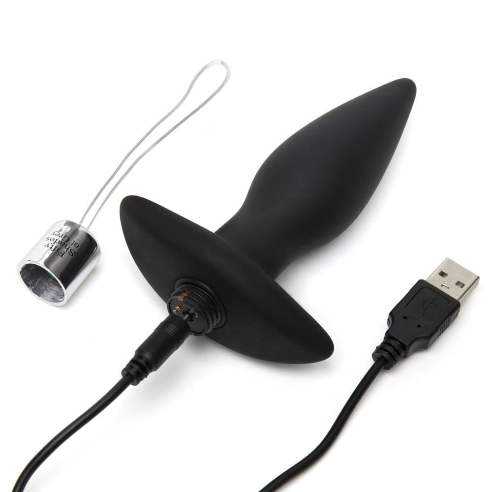 Fifty Shades of Grey - Relentless Vibrations Remote Control Butt Plug (Black) - Remote Control Anal Plug (Vibration) Rechargeable Durio.sg
