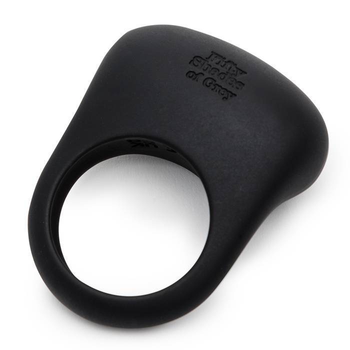 Fifty Shades of Grey - Sensation Rechargeable Vibrating Love Ring (Black) - Silicone Cock Ring (Vibration) Rechargeable Durio.sg