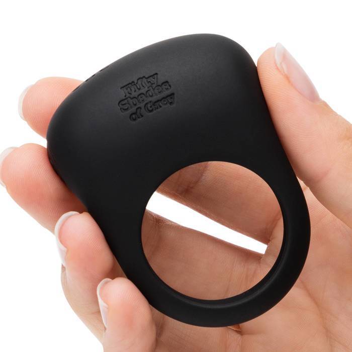 Fifty Shades of Grey - Sensation Rechargeable Vibrating Love Ring (Black) - Silicone Cock Ring (Vibration) Rechargeable Durio.sg