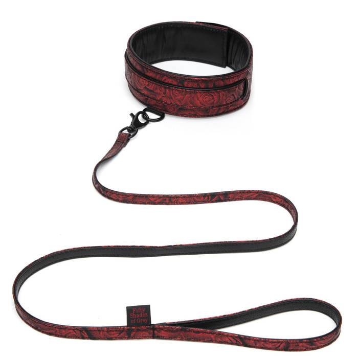 Fifty Shades of Grey - Sweet Anticipation Collar and Lead BDSM (Red) - Leash Durio.sg