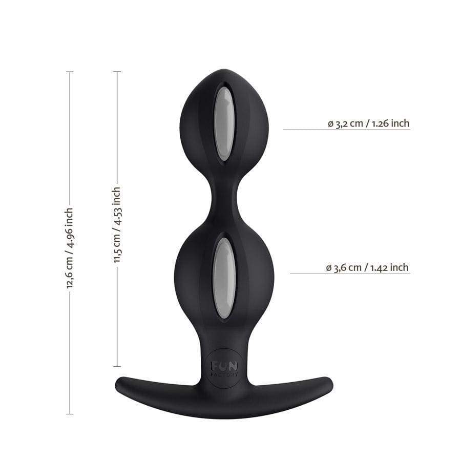 Fun Factory - B Ball Duo Anal Plug With Motion (Grey Black) - Kegel Balls (Non Vibration) Durio.sg
