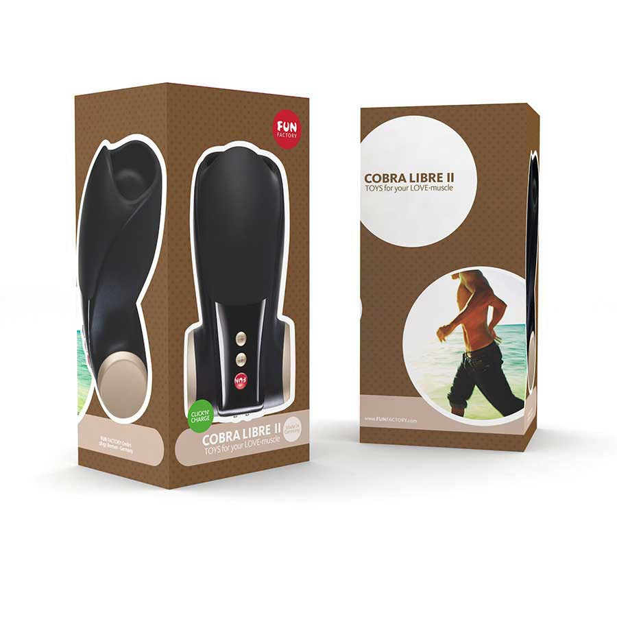 Fun Factory - Cobra Libre II Masturbator (Black/Black) - Masturbator (Hands Free) Rechargeable Durio.sg