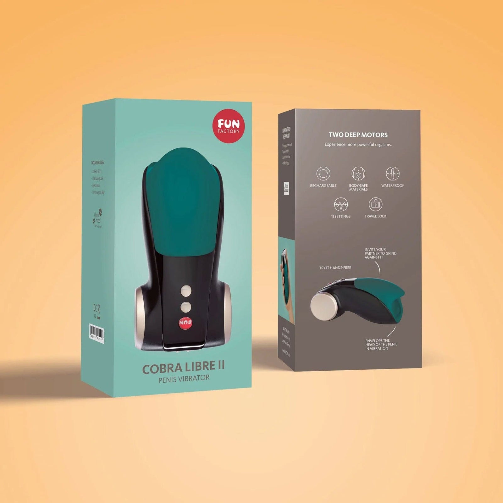 Fun Factory - Cobra Libre II Penis Vibrator Stroker Masturbator (Deep Sea Blue) - Masturbator (Hands Free) Rechargeable Durio.sg