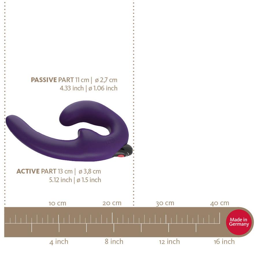 Fun Factory - ShareVibe Couple's Strap-On Vibrator (Dark Violet) - Non RC Strap On with Dildo for Reverse Insertion (Vibration) Rechargeable Durio.sg