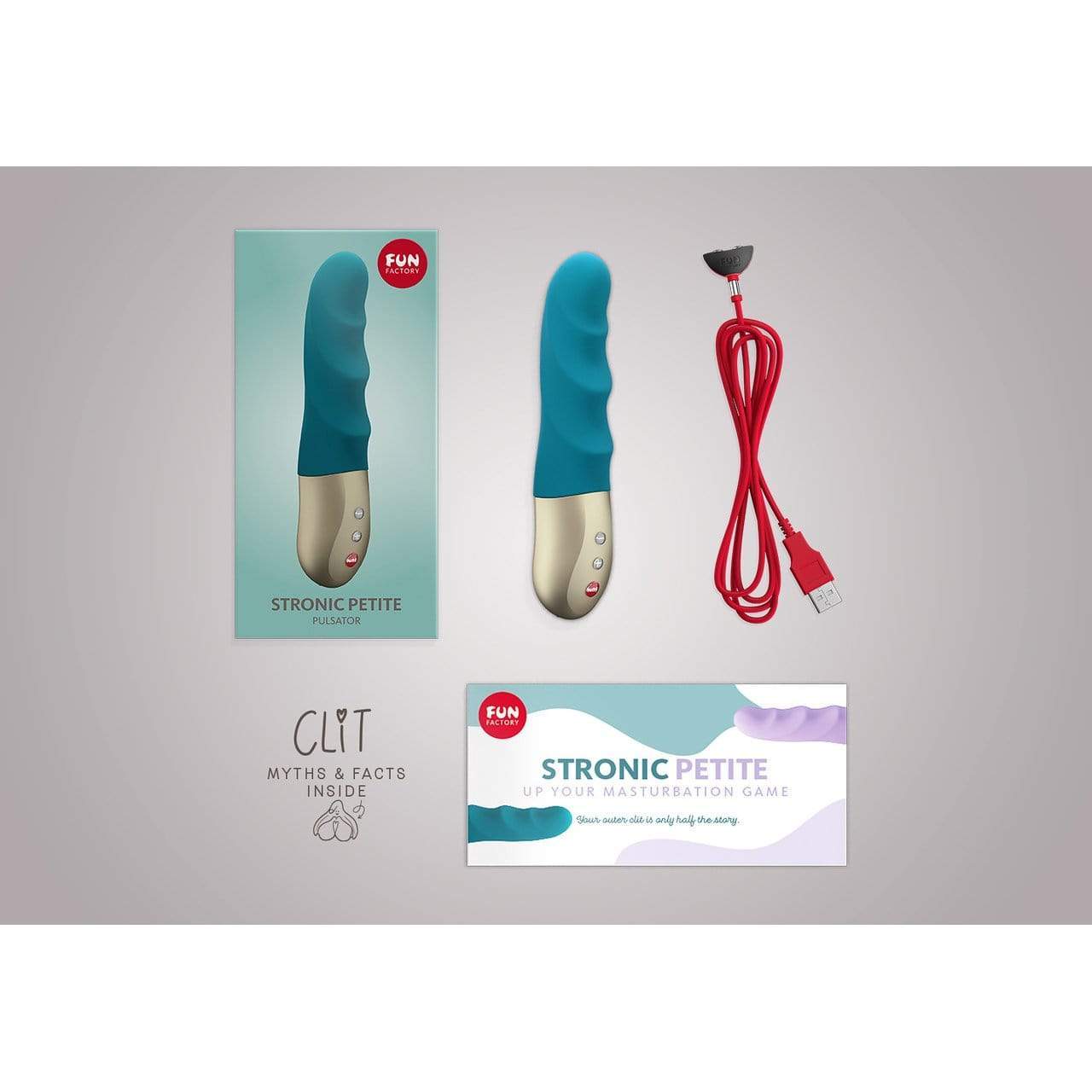 Fun Factory - Stronic Petite Thrusting G Spot Vibrator (Deep Sea Blue) - G Spot Dildo (Vibration) Rechargeable Durio.sg
