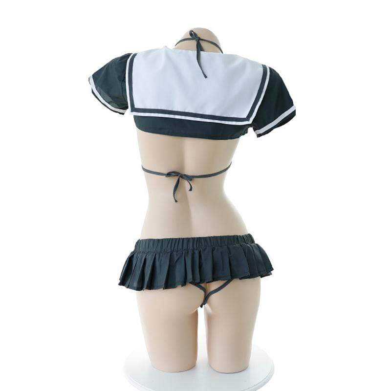 Garden - Sexy Sailor Girl Uniform Bikini Costume (Black) - Costumes Durio.sg