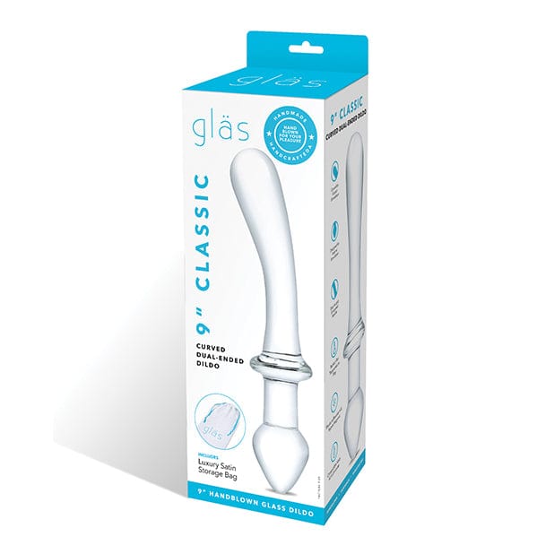 Glas - Classic Curved Dual Ended Glass Dildo 9" (Clear) - Glass Dildo (Non Vibration) Durio.sg