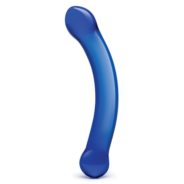 Glas - Curved G Spot Hand Blown Glass Dildo 6" (Blue) - Glass Dildo (Non Vibration) Durio.sg