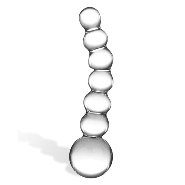 Glas - Curved Glass Beaded Hand Blown Glass Dildo 5" (Clear) - Glass Dildo (Non Vibration) Durio.sg