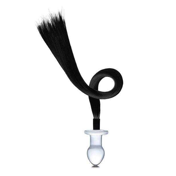 Glas - Horse Tail Glass Butt Plug 3" (Clear) - Glass Anal Plug (Non Vibration) Durio.sg