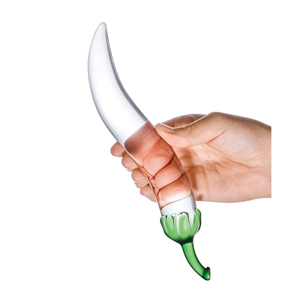Glas - Naturals Chili Pepper Hand Blown Glass Dildo 8.25" (Clear) - Glass Dildo (Non Vibration) Durio.sg