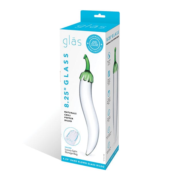 Glas - Naturals Chili Pepper Hand Blown Glass Dildo 8.25" (Clear) - Glass Dildo (Non Vibration) Durio.sg